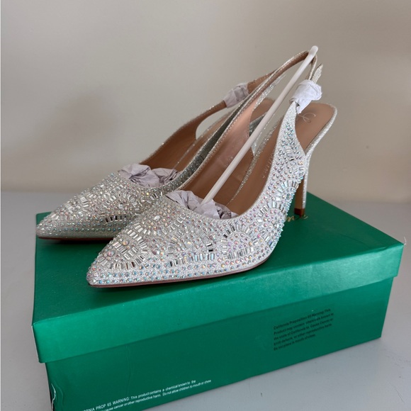 Lauren Lorraine Rachel Silver Heel Size 8.5 - Picture 1 of 7